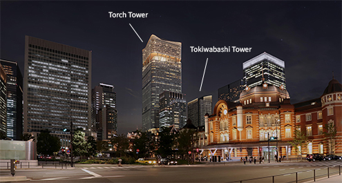 Rendering of the TOKYO TORCH district exterior upon completion