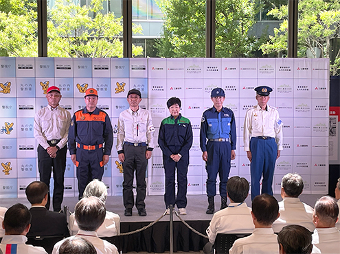 Guests offering remarks at People × City Disaster Drill